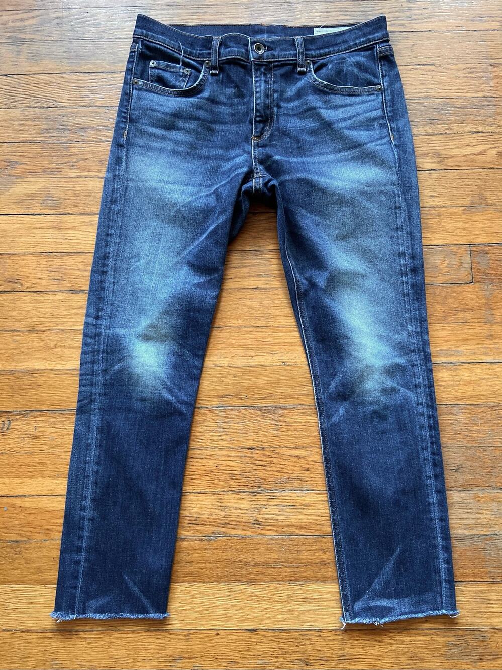 RAG & BONE ‘Jean’ Distressed Cropped Fringe Jeans Women sz 30